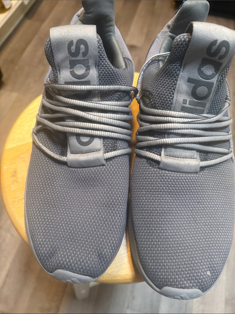 adidas Men’s Gray Knit Lace-Up Sneakers